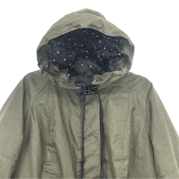 Torrid Olive Green Canvas Zip Up Hooded Winter Anorak Jacket - Picture 2 of 16